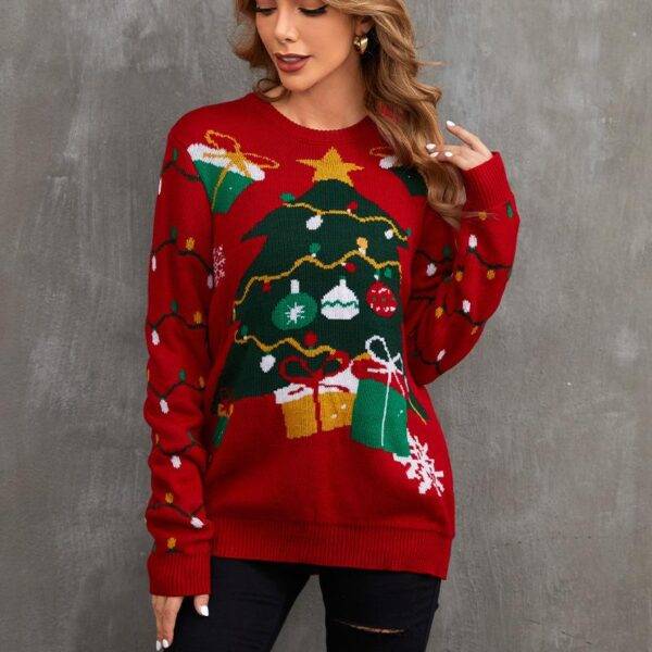 Christmas Tree Pullover with Snowflake Design