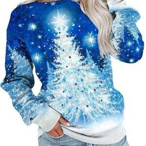 Christmas Long Sleeve Round Neck Pullover Sweatshirt