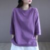 Cotton Cropped Sleeve T-Shirt