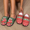 Christmas Snowman Elk Santa Claus Print Slippers