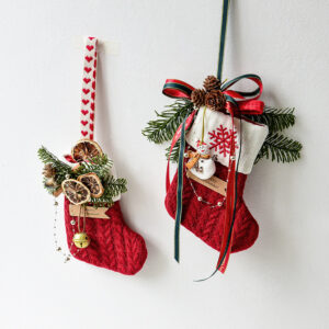 Christmas Decoration Knitted Christmas Stockings Scene Layout