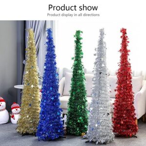 Artificial Tinsel Up Christmas Tree